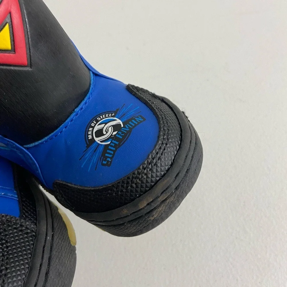Superman toddler boy's dual hook and loop insulated snow boots winter shoes 5